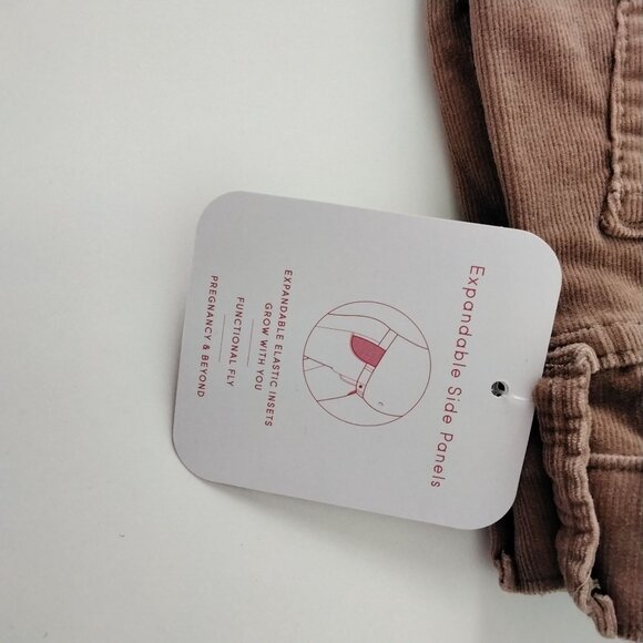 Isabel Maternity Pink Skinny Corduroy Expandable Side Panel Maternity Pants - Picture 9 of 9